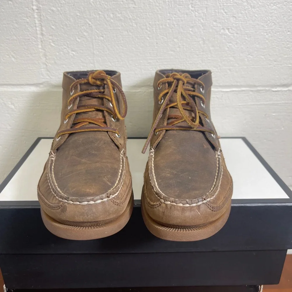 Sperry Top-Sider STS14556‎ Chukka Ankle Boots Brown Leather Lace up Men's 9.5 US